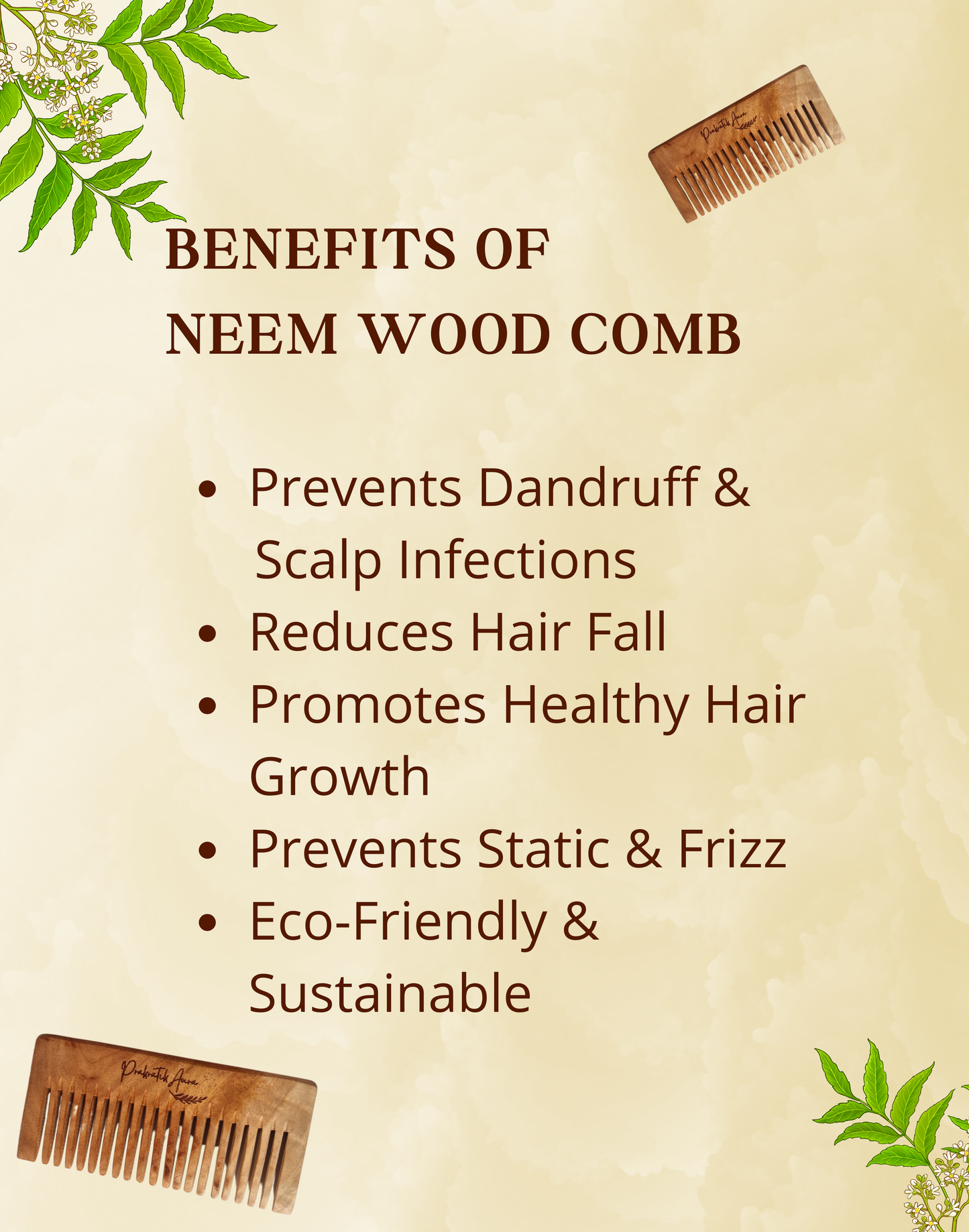 Shampoo Neem Wooden Comb