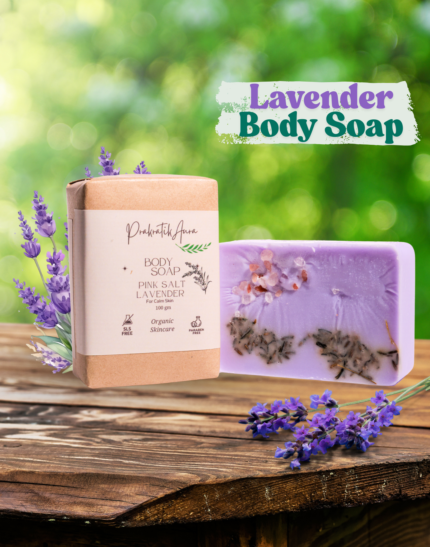 Handmade Pink Salt Lavender Body Soap