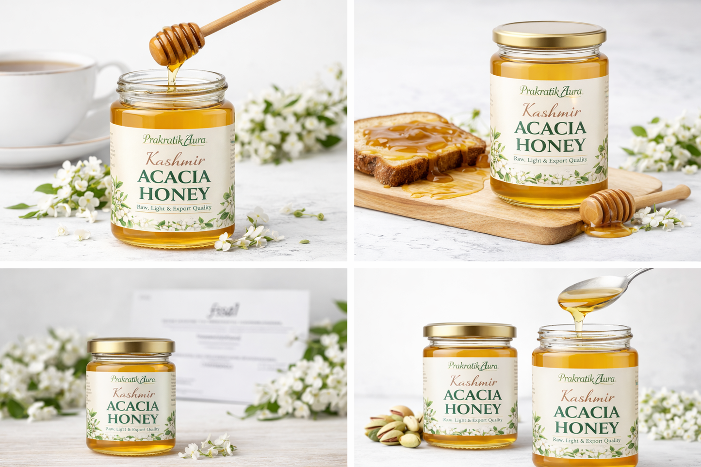 Kashmir Acacia Honey (Raw, Light & Export Quality)