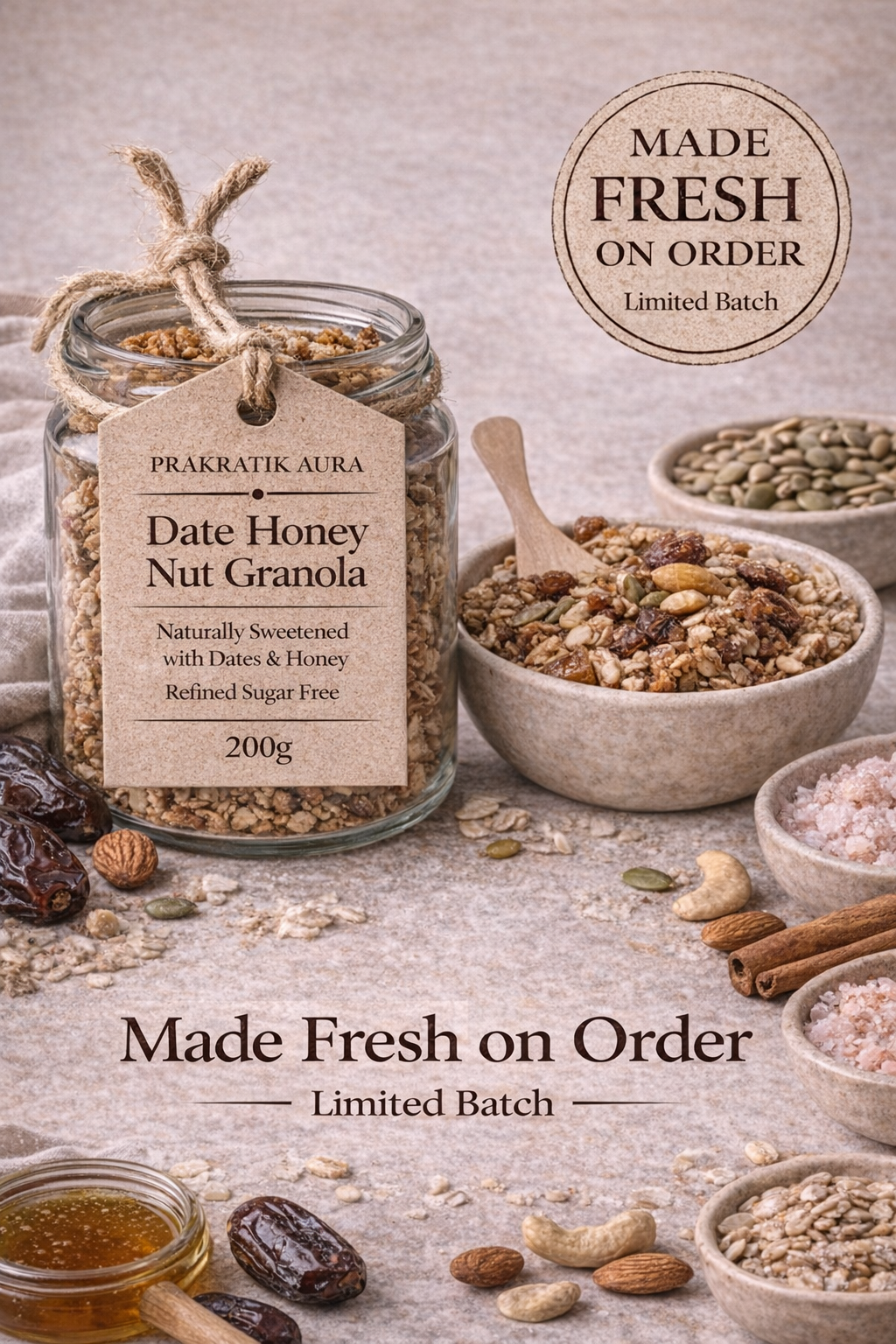 Date Honey Nut Granola (Freshly Made | Pre-Order Only)