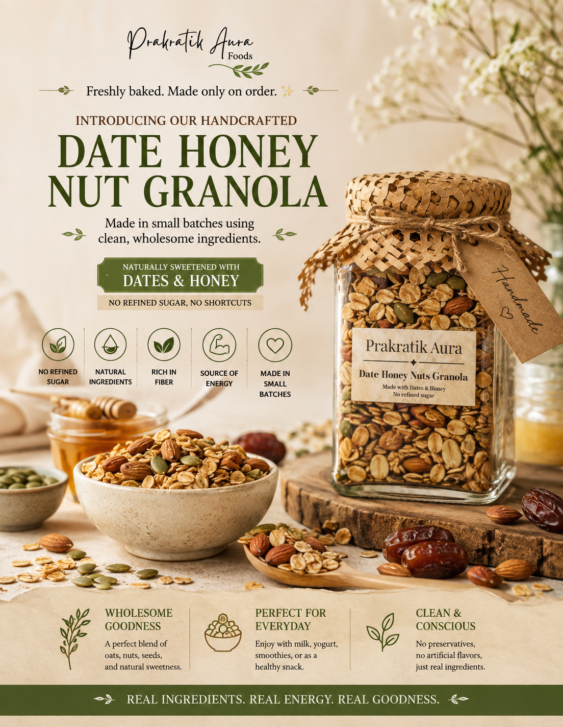 Granola with Date Honey & Nut (Freshly Made | Pre-Order Only)