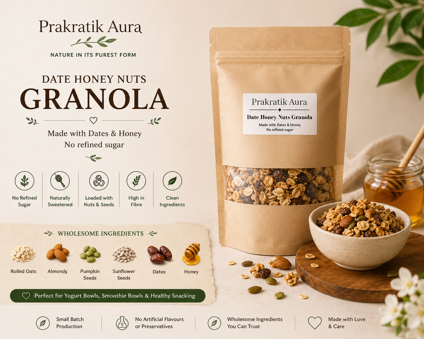 Granola with Date Honey & Nut (Freshly Made | Pre-Order Only)